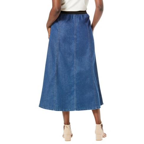 Elasticated waist denim skirt size clearance 20