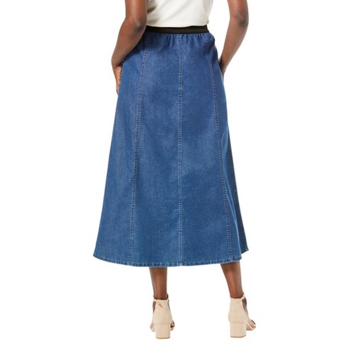 Jessica London Women’s Plus Size Jegging Skirt, 32 - Medium Stonewash ...