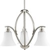 Progress Lighting Joy Collection 3-Light Chandelier, Brushed Nickel, Etched White Fluted Glass - 2 of 2