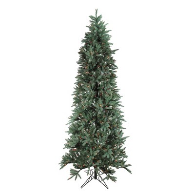 Santa's Own 9' Prelit Artificial Christmas Tree Slim Fresh Cut Carolina Frasier - Multicolor Light