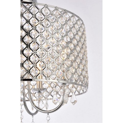 Elise Chrome Crystal 4-Light Flush Mount Ceiling Fixture