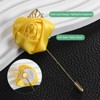 Unique Bargains Wedding Golden Leaf Rose Flower Lapel Pins for Men Suits 18 Pcs - 2 of 4