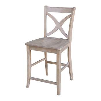 24" Vinyard Counter Height Barstool Washed Gray/Taupe - International Concepts