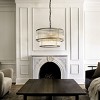 ALOADECOR Modern Glam Glass Drum Chandelier Contemporary Hanging Light For Living Room Entryway Bedroom - 2 of 4