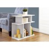 Vynxaria Contemporary Modern Accent Table White Laminate, 3-Tiered, 6 Open Display Shelves, Versatile as Side/End Table & Console - 2 of 4