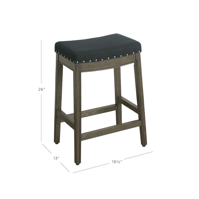 26" Blake Backless Counter Height Barstool with Nailheads - HomePop, 2 of 5