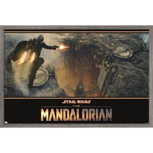 Trends International Star Wars: The Mandalorian Season 2 - Base Battle Framed Wall Poster Prints - 1 of 4