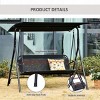 Syemin Patio Chair with Canopy, Seats 2 Adults Loveseat Bench with Adjustable Tilt Canopy, Armrests for Backyard, Garden, Black, 67.75"*43.25"*61" - 4 of 4