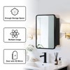 Wooakway Recessed or Wall Mount Medicine Cabinet 16 x 24 Inch Bathroom Mirror Cabinet with HD Mirror, Black - 3 of 4