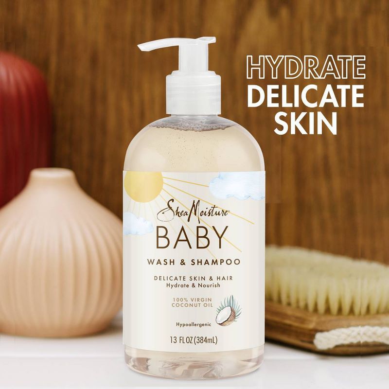 SheaMoisture Baby Wash &#38; Shampoo 100% Virgin Coconut Oil Hydrate &#38; Nourish for Delicate Skin - 13 fl oz, 6 of 12