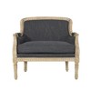 35'' Upholstered Fabric French Country Inspired Club Chair with Intricately Carved Accents, Weathered Finish and Rubberwood Frame - 2 of 4