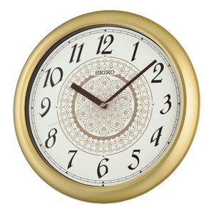 Seiko QHA018BLH Traditional Wall Clock, Metallic Brown - 1 of 4