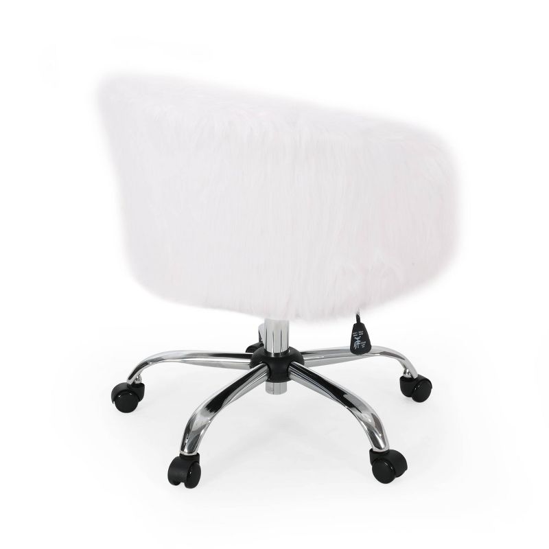 Syosset Modern Glam Swivel Office Chair White/Silver - Christopher Knight Home, 5 of 13