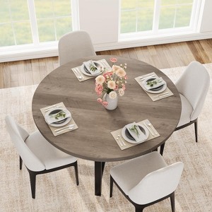 Round Dining Table for 4-47" Wood Circle Dinner Table with Metal Frame, Farmhouse Kitchen Dining Room Furniture for Home - 1 of 4