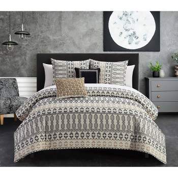 Queen 9pc Liliana Bed in a Bag Comforter Set Beige - Chic Home Design