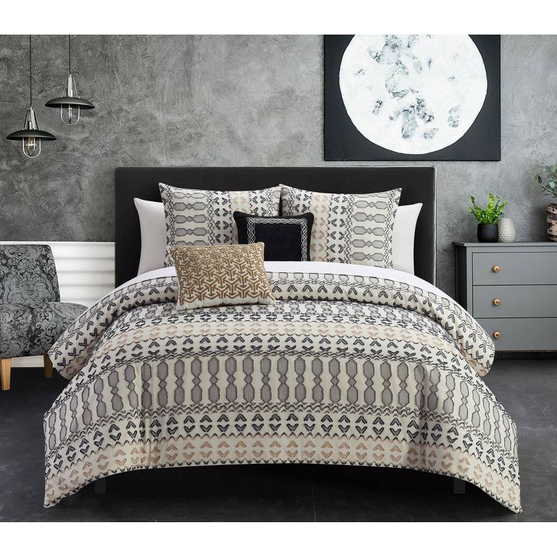 Queen 9pc Liliana Bed in a Bag Comforter Set Beige - Chic Home Design, 1 of 9