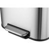 WhizMax Stainless Steel 13 Gallon Kitchen Trash Can, Rectangular Steel Pedal Garbage Can with Lid and Inner Buckets - 4 of 4