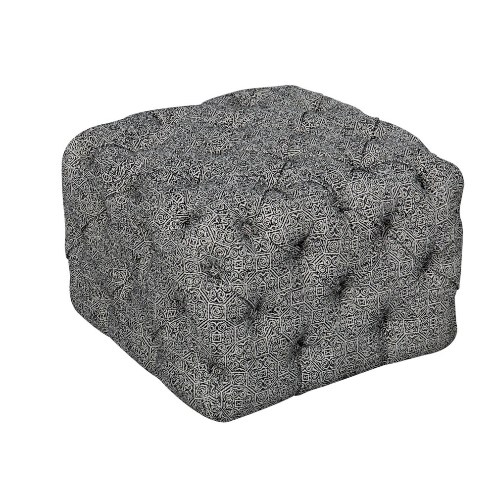 Small Square All Over Tufted Ottoman Black - Homepop was $179.99 now $134.99 (25.0% off)