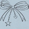 Rerun Island Women's Outline Bow Short Sleeve Graphic Cotton T-Shirt - Light Blue L - 2 of 4