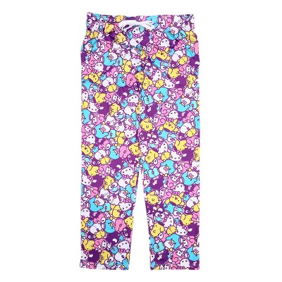 Hello Kitty Friends Multi-Colored AOP Womens Sleep Pajama Pants-Medium