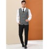 Lars Amadeus Men's Double Breasted Slim Fit Prom Sleeveless Waistcoat Suit Vest - 3 of 4