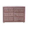 Pink Fabric 6-Drawer dressers with Side Metal Glide and Dovetail Drawers - 3 of 4