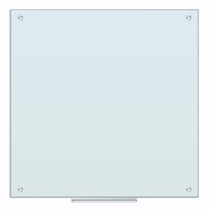 U Brands 36" Square Glass Frameless Dry Erase Board White Frosted Surface - 1 of 3