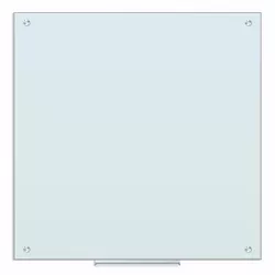 U Brands 36" Square Glass Frameless Dry Erase Board White Frosted Surface