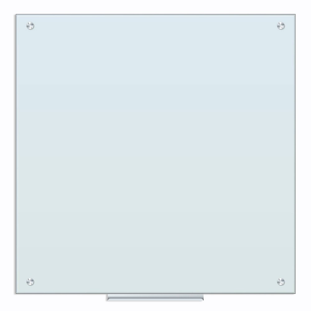 Photos - Dry Erase Board / Flipchart U Brands 36" Square Glass Frameless Dry Erase Board White Frosted Surface