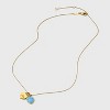 Tiny Tags 14K Gold Ion Plated "Boy Mama" Heart with Blue Swirl Enamel Double Heart Pendant Necklace - Gold/Blue - 2 of 4