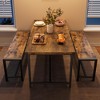 Dining Table Set for 4, Kitchen Table and Chairs for 4 with Wine Rack, Rectangular Dining Room Table Set with Bench - 2 of 4