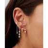 Pearl Dangle Hoop Earrings for Women - Dainty14K Gold Plated Small Drop Chain Hoops Trendy Earring Sets for - 2 of 4