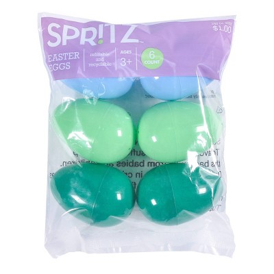 Photo 1 of 6ct Plastic Easter Eggs Cool Colorway Turquoise Green Blue - Spritz