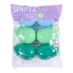 6ct Plastic Easter Eggs Cool Colorway Turquoise Green Blue - Spritz™