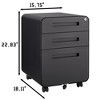 NicBex 3 Drawer Mobile File Cabinet with Casters,Office Cabinet with Grooved Handles and Locks and Keys,Filing Cabinet for Home Office - 3 of 4