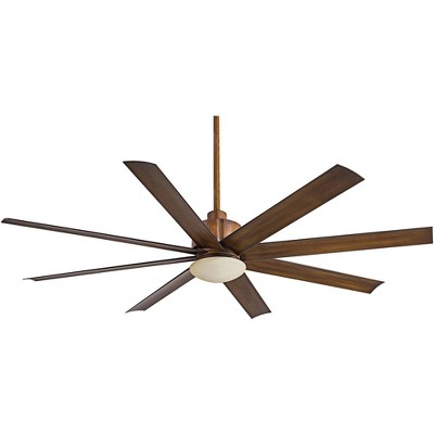 65" Minka Aire Rustic Outdoor Ceiling Fan with LED Light Remote Control Distressed Koa Tinted Opal Glass Wet Rated for Patio Barn