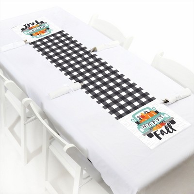 Big Dot of Happiness Happy Fall Truck - Petite Harvest Pumpkin Party Paper Table Runner - 12 x 60 inches