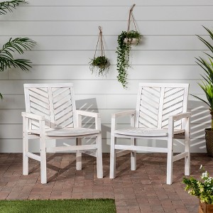 PAGED Outdoor Dining Chairs Modern Wood Patio Chairs with Arms for Patio, Poolside, Garden, Backyard - 1 of 4