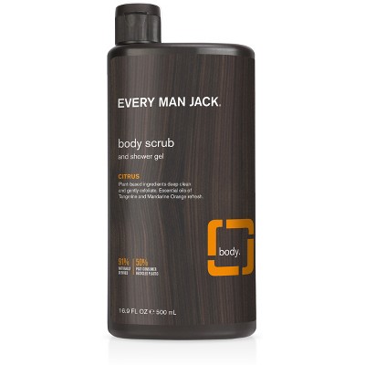 Every Man Jack Men's Exfoliating Citrus Body Wash Scrub for All Skin Types - 16.9 fl oz