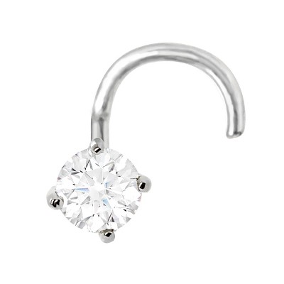 Jewelry Avalanche 22G 14K Gold Nose Screw Nose Stud with Moissanite