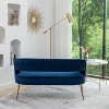 SEYNAR Modern 51'' Velvet Tufted Loveseat Open Back with Golden Metal Legs - 4 of 4