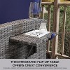Coucheta Outdoor Recliner Collection - Adjustable Backrest & Footrest, PE Wicker with Flip-Up Table & Air Pump, 155° Lay Flat, Multiple Colors - 4 of 4