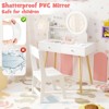 Infans Kids Vanity Set with Lighted Mirror Princess Makeup Dressing Desk and Chair Set - 4 of 4