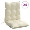 vidaXL Lowback Chair Cushions 6 pcs Cream Oxford Fabric - 2 of 4