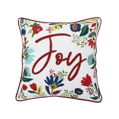 carol & frank 18" x 18" Bella Winter Joy Printed Embellished Christmas Throw Pillow