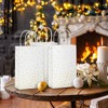 Sparkle and Bash 25 Pack Small Gift Bags with Handles - White Paper Bags with Gold Foil Polka Dots for Birthday, Wedding (5.5x3x9 in)