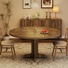 Round Dining Table for 4, 47 Inch Farmhouse Kitchen Table with Wood Tabletop and Stable Base, Circle Dinning Room Table ,  (Only Table) - 2 of 4