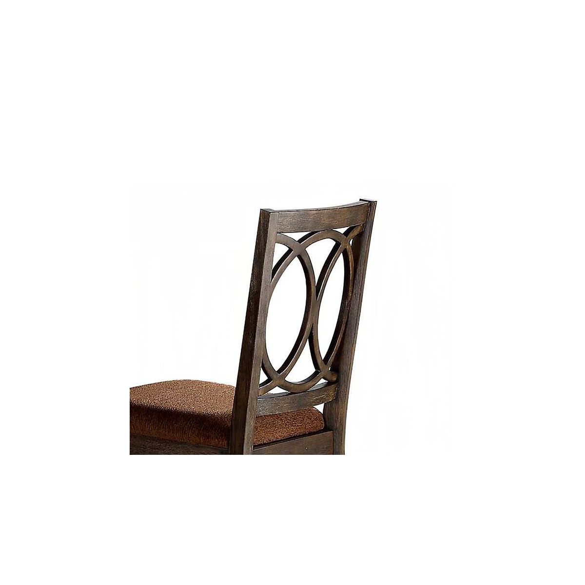 Set of 2 19" Jameson Dining Chairs Brown Fabric/Espresso - Acme Furniture: Upholstered, Traditional Design, Wood Frame - thumbnail 6