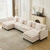 COZONY 112"/147" Modular Sectional Sofa, Corduroy Cloud Couch with Ottoman & Pillows, Comfy Deep Seat L-Shaped Sofa for Living Room, Apartment Office - 2 of 4