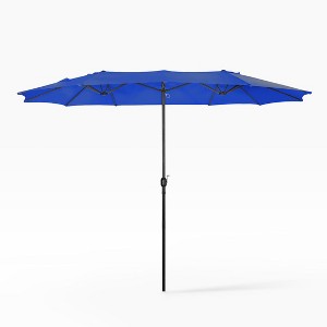WestinTrends 15 x 9 Ft Double Sided Outdoor Twin Patio Market Table Umbrella - 1 of 3